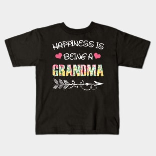 Happiness is being grandma floral gift Kids T-Shirt